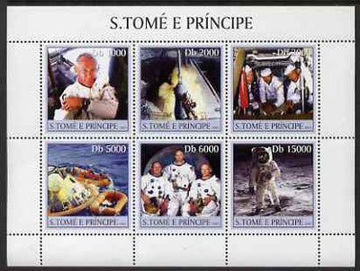 St Thomas & Prince Islands 2003 Space #1 perf sheetlet containing 6 values unmounted mint Mi 2212-17, Sc 1532