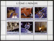 St Thomas & Prince Islands 2003 Space #2 perf sheetlet containing 6 values unmounted mint Mi 2218-23, Sc 1533
