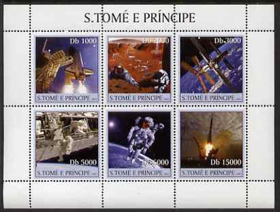 St Thomas & Prince Islands 2003 Space #2 perf sheetlet containing 6 values unmounted mint Mi 2218-23, Sc 1533