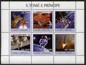 St Thomas & Prince Islands 2003 Space #2 perf sheetlet containing 6 values unmounted mint Mi 2218-23, Sc 1533