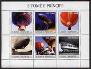 St Thomas & Prince Islands 2003 Balloons & Airships perf sheetlet containing 6 values unmounted mint Mi 2194-99, Sc 1528