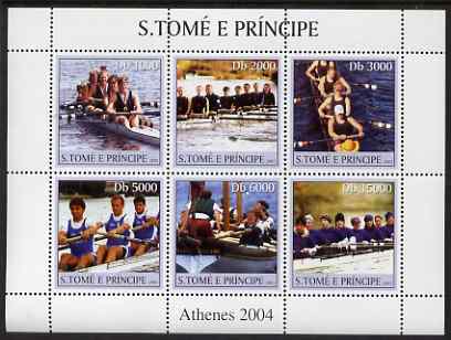 St Thomas & Prince Islands 2003 Rowing perf sheetlet containing 6 values unmounted mint Mi 2174-79, Sc 1574