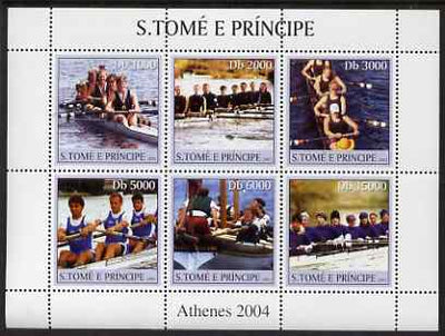 St Thomas & Prince Islands 2003 Rowing perf sheetlet containing 6 values unmounted mint Mi 2174-79, Sc 1574