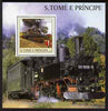 St Thomas & Prince Islands 2003 Steam Locomotives perf s/sheet containing 1 value unmounted mint Mi BL465, Sc 1568
