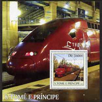 St Thomas & Prince Islands 2003 Thalys Locomotives perf s/sheet containing 1 value unmounted mint Mi BL471, Sc 1564