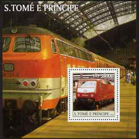 St Thomas & Prince Islands 2003 Railway Locomotives #1 perf s/sheet containing 1 value unmounted mint Mi BL469, Sc 1565