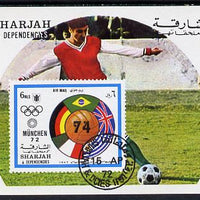 Sharjah 1972 Munich Olympics (Football) imperf m/sheet cto used, Mi BL 122)