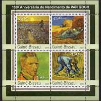 Guinea - Bissau 2003 150th Birth Anniversary of Vincent Van Goth perf sheetlet containing 4 values unmounted mint Mi 2097-2100