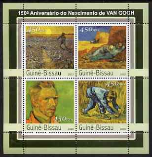 Guinea - Bissau 2003 150th Birth Anniversary of Vincent Van Goth perf sheetlet containing 4 values unmounted mint Mi 2097-2100