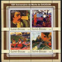 Guinea - Bissau 2003 Death Centenary of Gauguin perf sheetlet containing 4 values unmounted mint Mi 2101-04