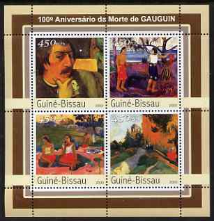 Guinea - Bissau 2003 Death Centenary of Gauguin perf sheetlet containing 4 values unmounted mint Mi 2101-04