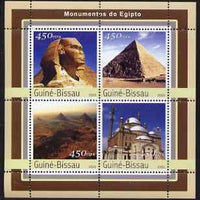 Guinea - Bissau 2003 Monuments of Egypt #1 perf sheetlet containing 4 values unmounted mint Mi 2122-25