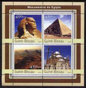 Guinea - Bissau 2003 Monuments of Egypt #1 perf sheetlet containing 4 values unmounted mint Mi 2122-25