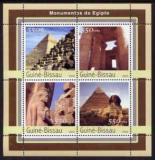 Guinea - Bissau 2003 Monuments of Egypt #2 perf sheetlet containing 4 values unmounted mint Mi 2126-29