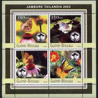Guinea - Bissau 2003 Tailandia Scout Jamboree & Butterflies perf sheetlet containing 4 values unmounted mint Mi 2033-36