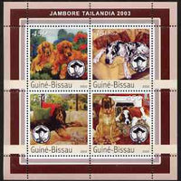 Guinea - Bissau 2003 Tailandia Scout Jamboree & Dogs perf sheetlet containing 4 values unmounted mint Mi 2037-40
