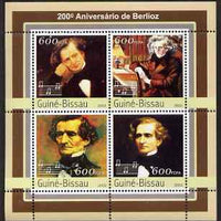 Guinea - Bissau 2003 200th Birth Anniversary of Berlioz perf sheetlet containing 4 values unmounted mint Mi 2160-63