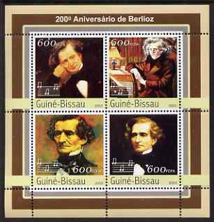 Guinea - Bissau 2003 200th Birth Anniversary of Berlioz perf sheetlet containing 4 values unmounted mint Mi 2160-63
