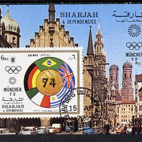 Sharjah 1972 Football (With Olympic Rings) imperf m/sheet cto used (Mi BL 148)
