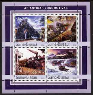 Guinea - Bissau 2003 Steam Locomotives #1 perf sheetlet containing 4 values unmounted mint Mi 2140-43