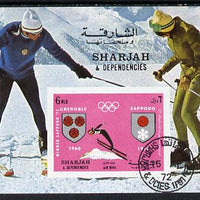 Sharjah 1967 Winter Olympics (Skiing) imperf m/sheet cto used (Mi BL 85)