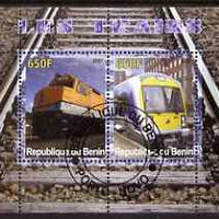 Benin 2007 Railways #1 perf sheetlet containing 2 values fine cto used