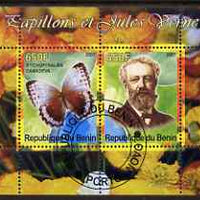 Benin 2007 Butterflies & Jules Verne #3 perf sheetlet containing 2 values fine cto used