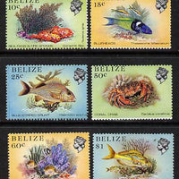 Belize 1984-88 Marine Life def set of 6 values perf 13.5 unmounted mint, SG 772-6B & 778B