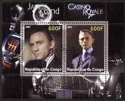Congo 2007 James Bond - Casino Royale perf s/sheet #2 fine cto used