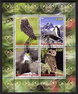 Benin 2007 Birds perf sheetlet containing 4 values fine cto used