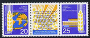 Germany - East 1970 World Corn & Bread Congress se-tenant perf strip of 2 plus label unmounted mint, SG E1296-97