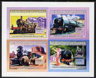 Guinea - Conakry 2006 Steam Trains imperf sheetlet containing 4 values unmounted mint