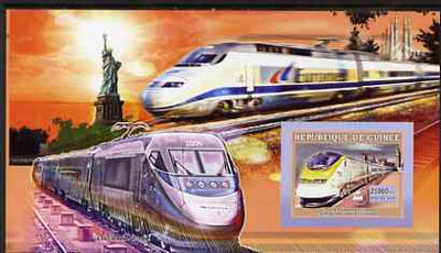 Guinea - Conakry 2006 High Speed Trains large imperf s/sheet containing 1 value (Eurostar Paris - London) unmounted mint
