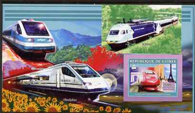 Guinea - Conakry 2006 High Speed Trains large imperf s/sheet containing 1 value (TGV) unmounted mint