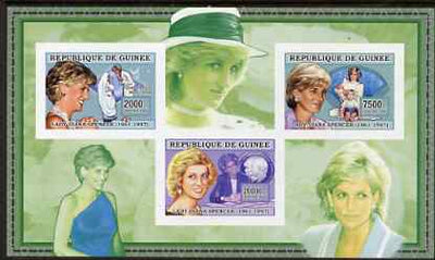 Guinea - Conakry 2006 Princess Diana imperf sheetlet #3 containing 3 values unmounted mint Yv 2715-17