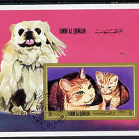 Umm Al Qiwain 1972 Cats & Dogs imperf m/sheet cto used (Mi BL 55B)