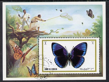 Umm Al Qiwain 1972 Butterflies (Callithea sapphira) imperf m/sheet cto used, Mi BL 50