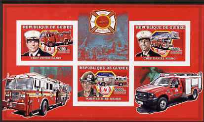 Guinea - Conakry 2006 Fire Trucks & Fire Fighters imperf sheetlet containing 3 values unmounted mint Yv 2739-41