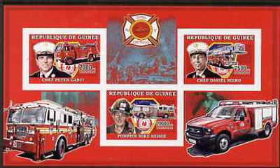 Guinea - Conakry 2006 Fire Trucks & Fire Fighters imperf sheetlet containing 3 values unmounted mint Yv 2739-41