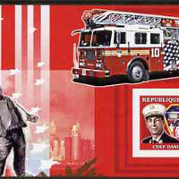 Guinea - Conakry 2006 Fire Trucks & Fire Fighters imperf s/sheet #1 containing 1 value (Chief Nigro) unmounted mint Yv 373