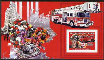 Guinea - Conakry 2006 Fire Trucks & Fire Fighters imperf s/sheet #3 containing 1 value (Mike Kehoe) unmounted mint Yv 375