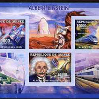 Guinea - Conakry 2006 Albert Einstein imperf sheetlet containing 3 values unmounted mint Yv 2685-87