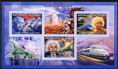 Guinea - Conakry 2006 Albert Einstein imperf sheetlet containing 3 values unmounted mint Yv 2685-87