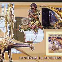 Guinea - Conakry 2006 Centenary of Scouting imperf s/sheet #02 containing 1 value (Dinosaurs) unmounted mint Yv 338