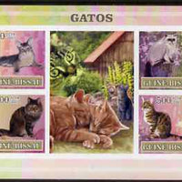 Guinea - Bissau 2007 Domestic Cats imperf sheetlet containing 4 values & 2 labels unmounted mint