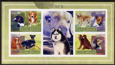 Guinea - Bissau 2007 Dogs imperf sheetlet containing 4 values & 2 labels unmounted mint