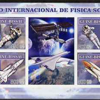 Guinea - Bissau 2007 International Space Year (Concorde & Shuttle) imperf sheetlet containing 4 values & 2 labels unmounted mint