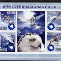 Guinea - Bissau 2007 International Polar Year - Birds imperf sheetlet containing 4 values & 2 labels unmounted mint