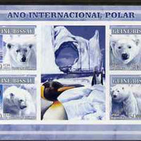 Guinea - Bissau 2007 International Polar Year - Penguins & Bears imperf sheetlet containing 4 values & 2 labels unmounted mint