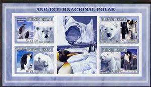 Guinea - Bissau 2007 International Polar Year - Penguins & Bears imperf sheetlet containing 4 values & 2 labels unmounted mint
